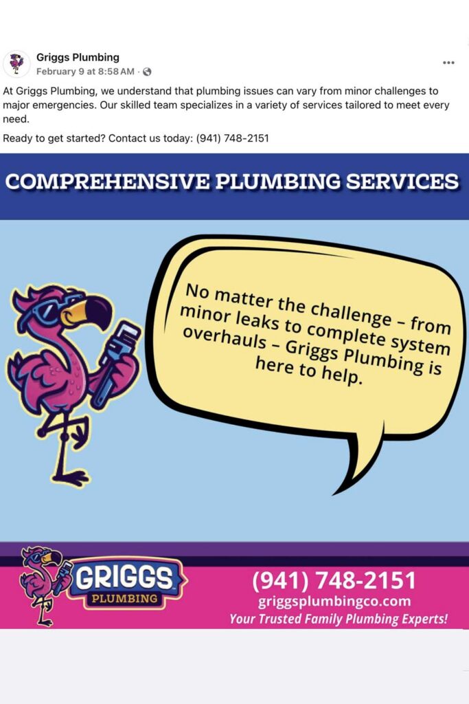 Griggs Plumbing Social Media Post